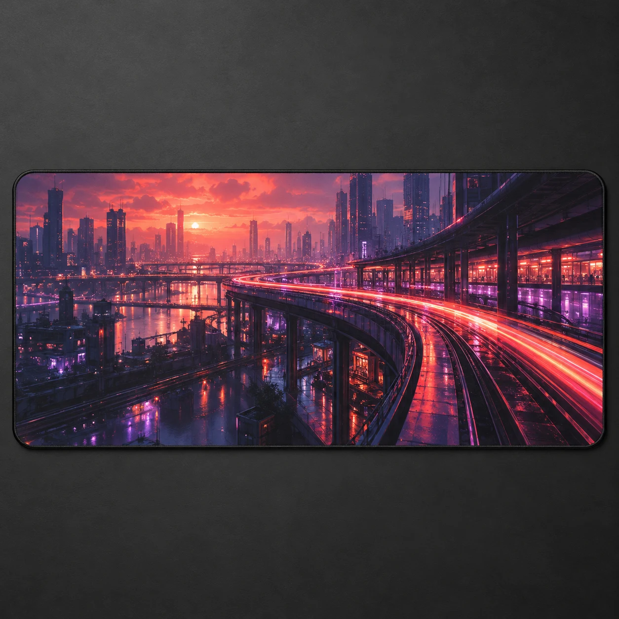 Metro Afterglow Extended mouse pad, Coral / Purple