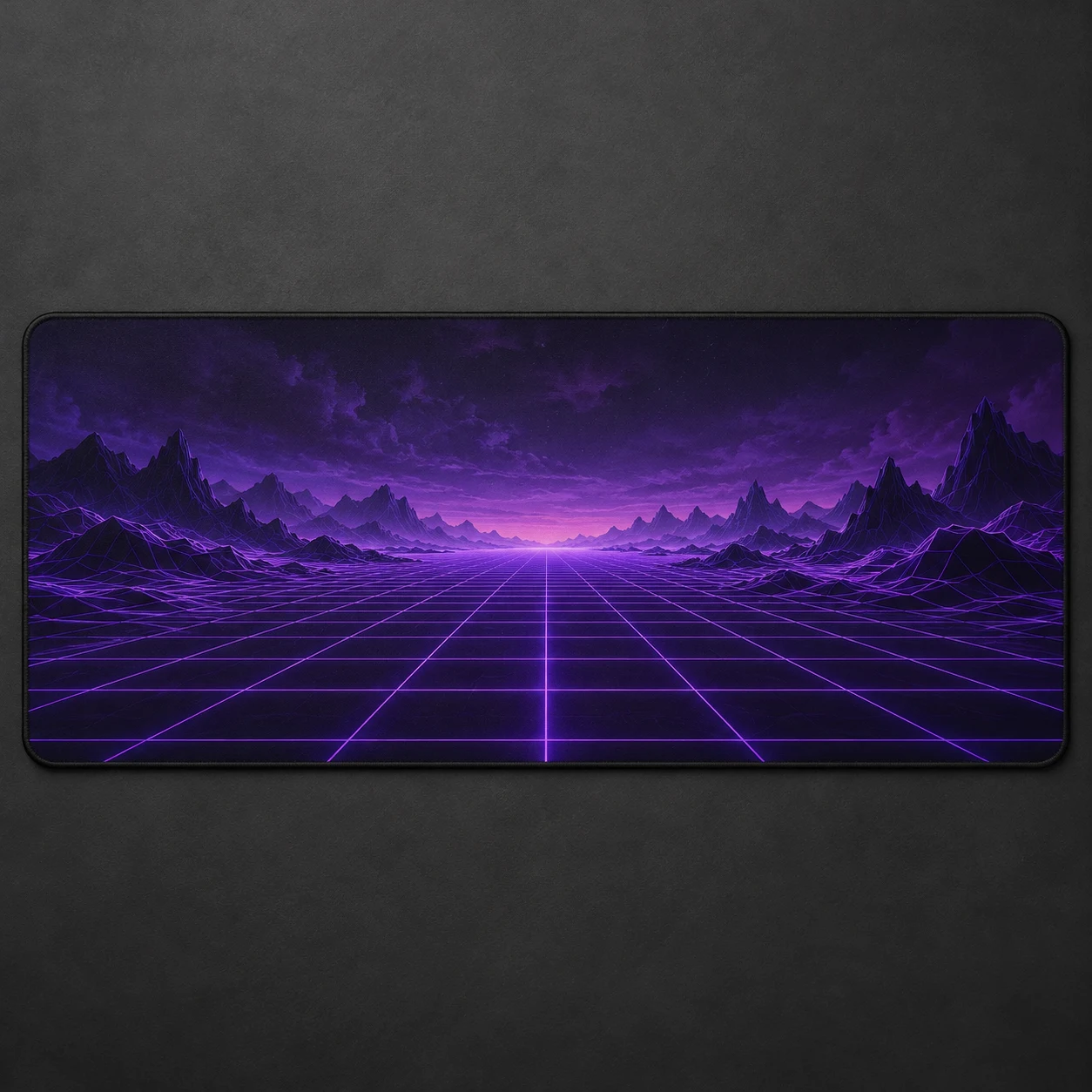 Violet Grid Extended mouse pad, Violet / Black