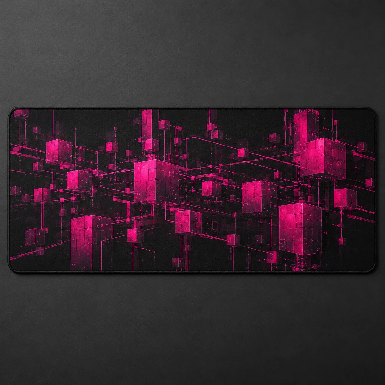 Magenta Relay Extended mouse pad, Magenta / Black
